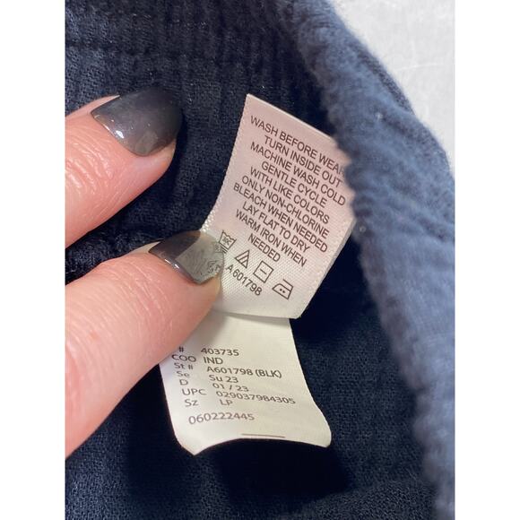 LOGO by Lori Goldstein Beach to Street Cotton Gauze Crop Ankle Pants Sz LP Black - Picture 9 of 9